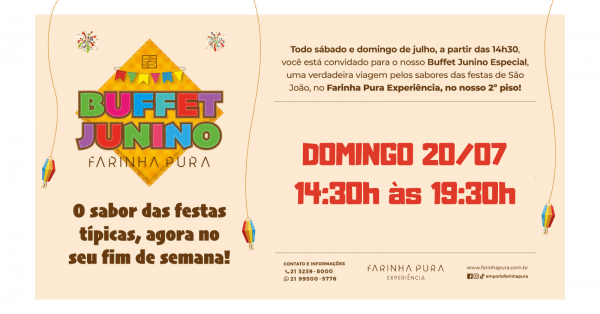 Imagem do evento Buffet Livre Junino - 20/07 domingo