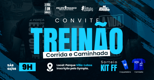 Imagem do evento TREINÃO - A Força do Esporte & A Vida é um Coreee