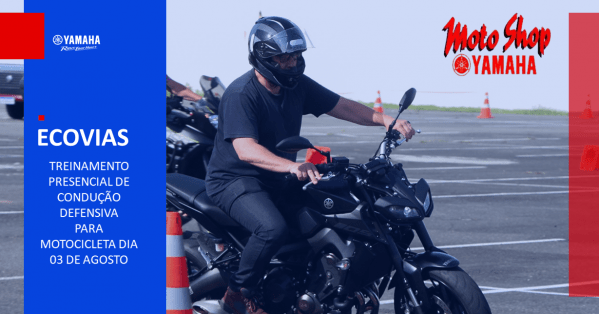 Banner Treinamento presencial pilotagem, (MOTOCICLETA), Moto Shop.