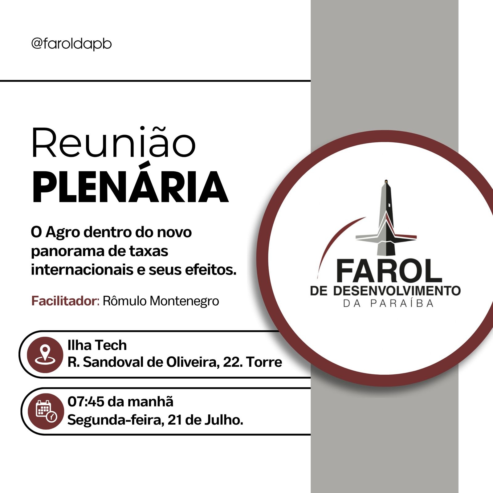 Reunião Plenária do Farol do Desenvolvimento da Paraíba