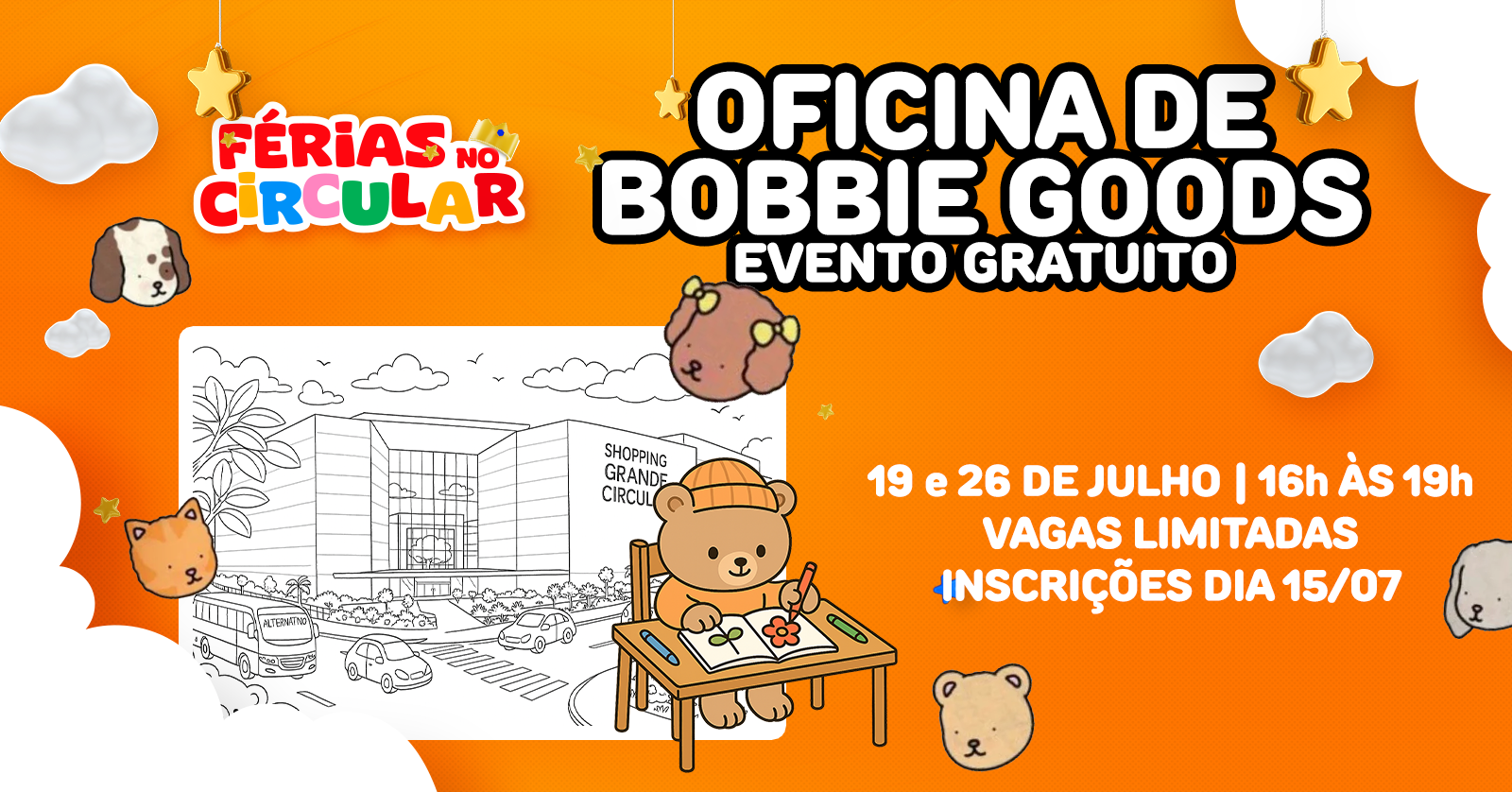 Oficina de Bobbie Goods - 2ª Turma: 17:30h às 19h  | Shopping Grande Circular