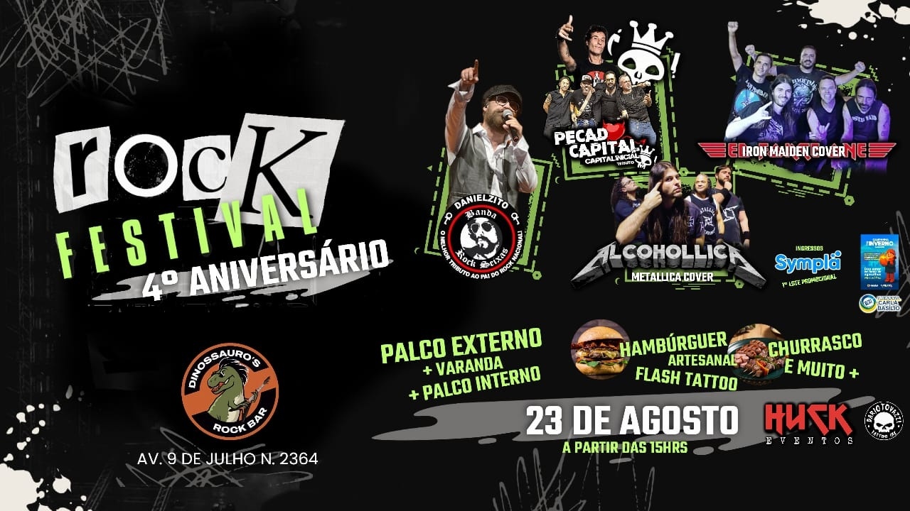 Rock Festival - Aniversário do Dinossauro's Rock Bar