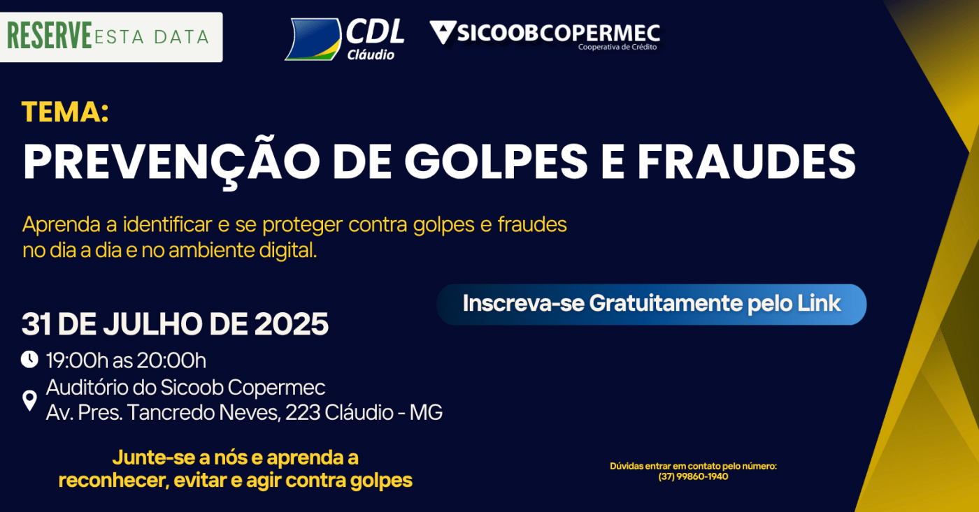 Prevenção de Golpes e Fraudes em Cláudio - Sympla