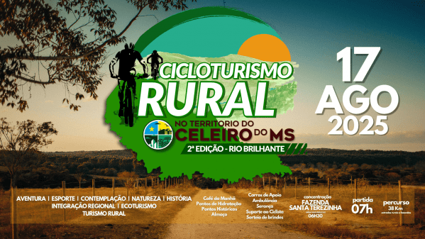 Banner CICLOTURISMO RURAL DO CELEIRO DO MS - 2ª EDIÇÃO RIO BRILHANTE