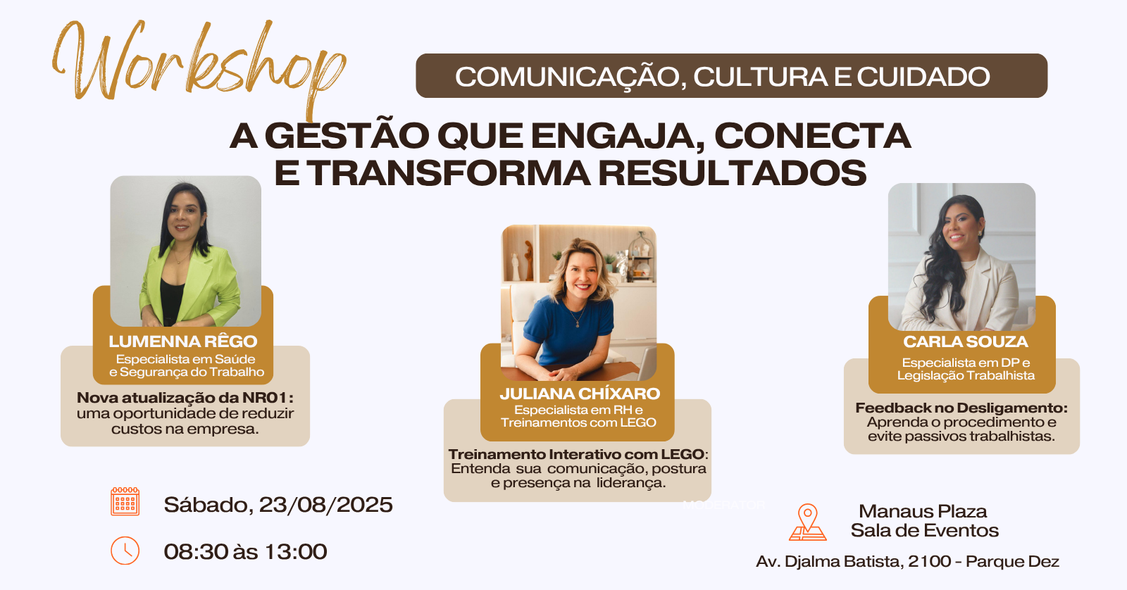 Workshop Comunicação, Cultura e Cuidado: A gestão que engaja, conecta e transforma resultados!