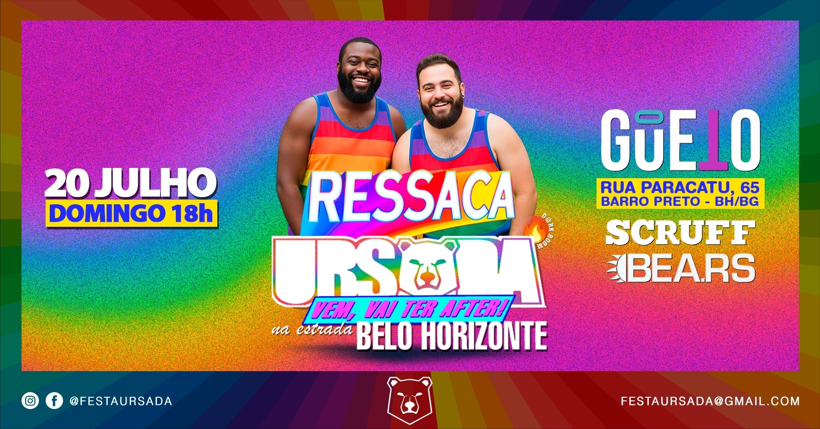 URSADA BH Ressaca da Parada 20/07 DOMINGO 18h