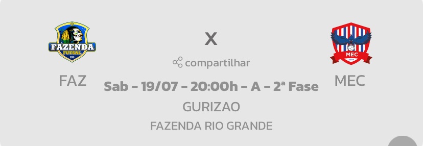 2º RODADA DO CAMPEONATO PARANAENSE SÉRIE PRATA - FAZENDA FUTSAL/POSTOSPELANDA X MANGUERINHA
