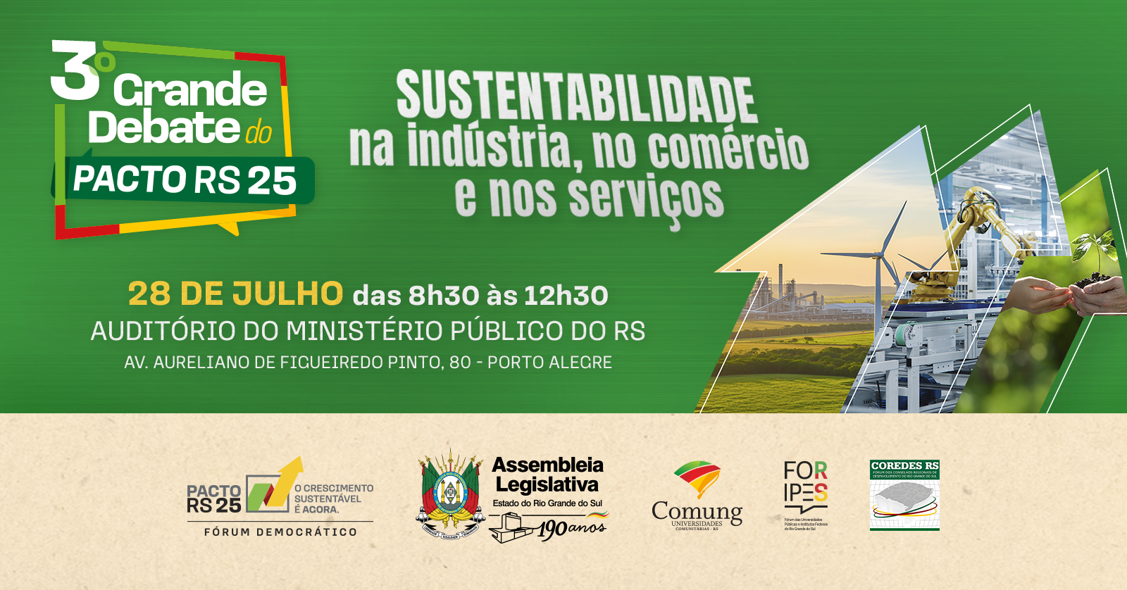 3º Grande Debate do Pacto RS 2025 - Sustentabilidade na Indústria, no Comércio e nos Serviços
