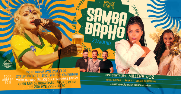 Imagem do evento SambaBapho - OPEN BAR - com MILLENA VOZ e CONVIDADOS