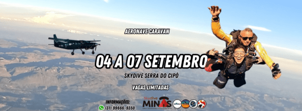 Imagem do evento PARAQUEDISMO NA SERRA -04 a 07/SETEMBRO - AVIÃO CARAVAN