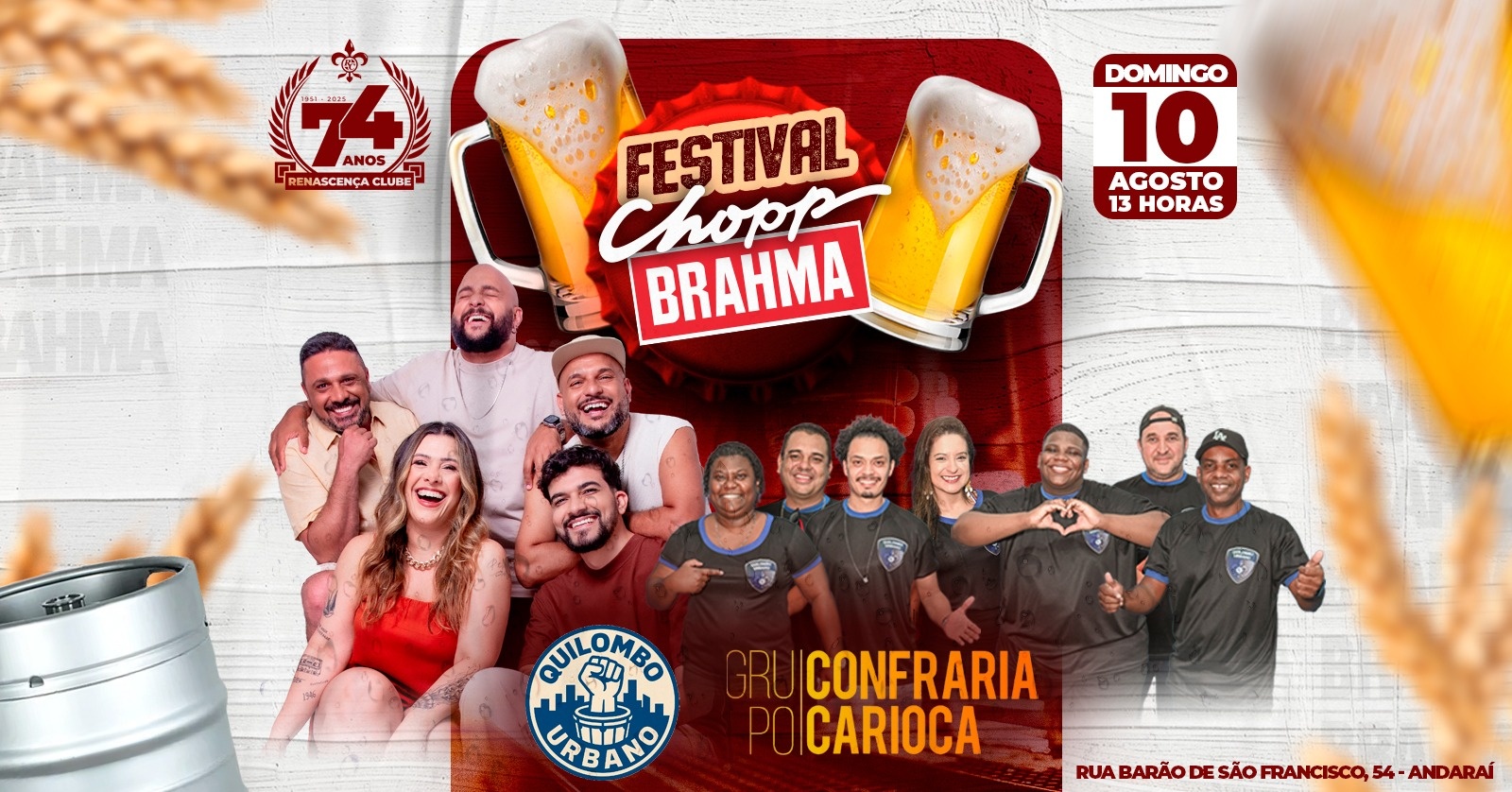 FESTIVAL DE CHOPP NO RENASCENÇA CLUBE: QUILOMBO URBANDO E CONFRARIA CARIOCA