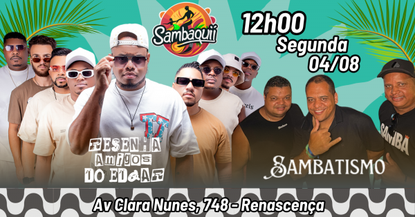 Banner Resenha dos Amigos do Edgar e Sambatismo no Sambaqui