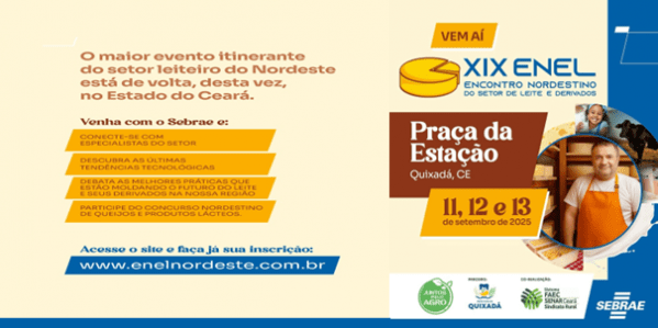 Imagem do evento XIX ENEL - ENCONTRO NORDESTINO DO SETOR DE LEITE E DERIVADOS E MONÓLITOS SUMMIT 2025