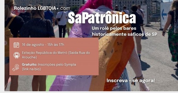 Imagem do evento Rolezinho LGBTQIA+ : Caminhada Sonora com as Sapatrônicas