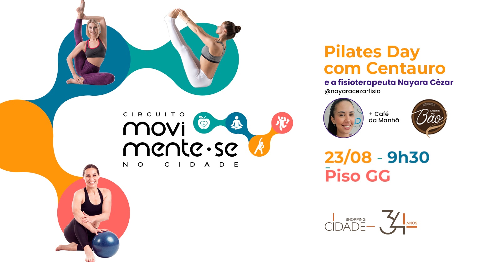 Pilates Day com Centauro e a Fisioterapeuta Nayara Cézar