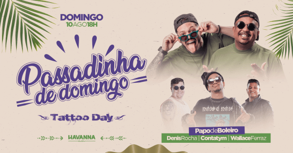 Imagem do evento PASSADINHA DE DOMINGO - 10/08 ás 18h