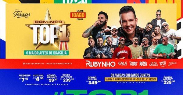 Imagem do evento TEXXAS BAR |  DOMINGO TOP 1 - RUBYNHO e CONVIDADOS | GALA DO PISEIRO