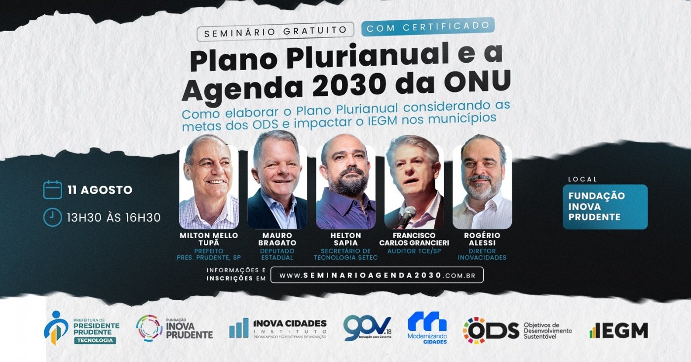 Seminário PPA e a Agenda 2030 da ONU em Presidente Prudente - Sympla