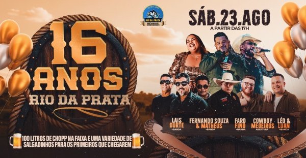 Imagem do evento Aniversário 16 Anos Rio da Prata