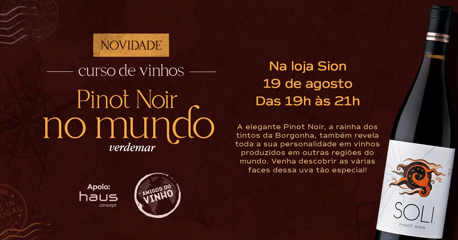 Curso de Vinhos - Pinot Noir no Mundo Verdemar Sion