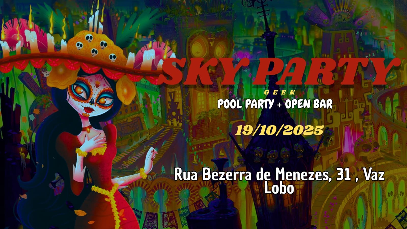 Sky Party Open Bar  - Día de Los Muertos Edition