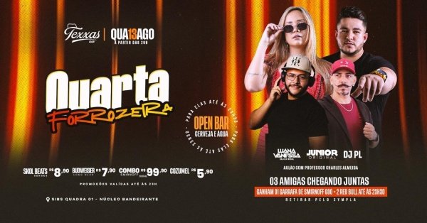 Imagem do evento TEXXAS BAR | QUARTA FORROZEIRA 