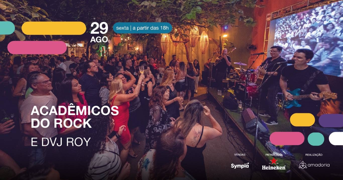 Acadêmicos do Rock + DVJ Roy: Pop e Rock dos anos 80, 90 e 2000