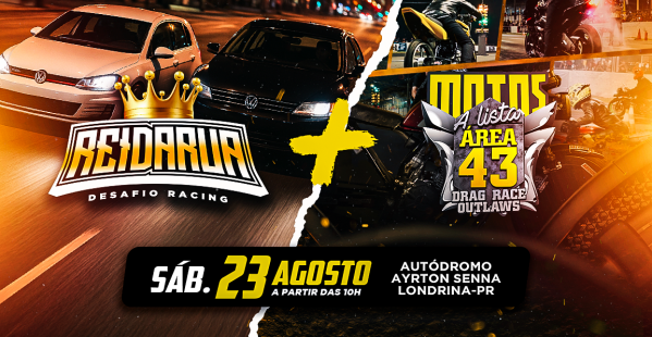 Imagem do evento EVENTO ÁREA 43 MOTOS + REI DA RUA - 23 AGOSTO