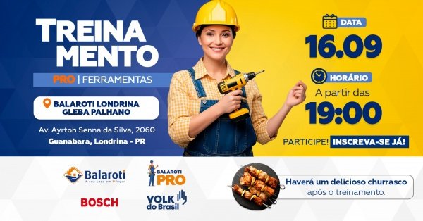 Imagem do evento Treinamento Bosch e Volk - Balaroti Londrina Gleba