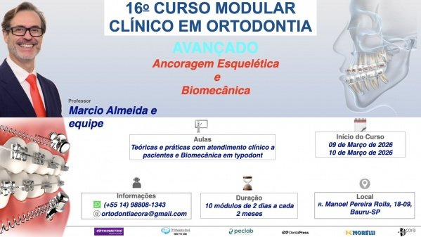 Imagem do evento 16 Curso Modular Avançado de Biomecânica com Mini-implantes (INSCRIÇÃO)