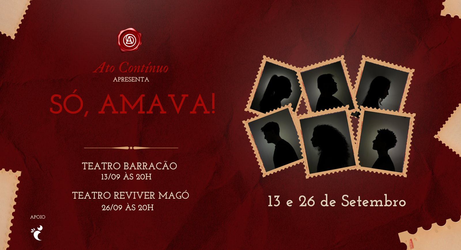 Image for the event: Só, Amava! - Espetáculo - 26/09