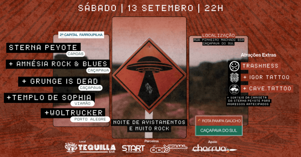 Imagem do evento Noite de Avistamentos e muito Rock em Caçapava do Sul - RS