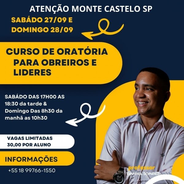 Imagem do evento CURSO DE ORATÓRIA PARA OBREIROS E LIDERES