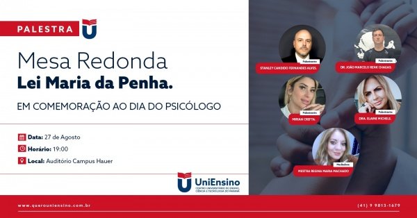 Imagem do evento MESA REDONDA - LEI MARIA DA PENA