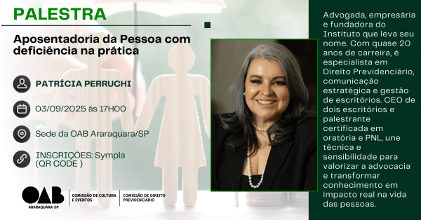 Imagem do evento PALESTRA Aposentadoria da Pessoa com Deficiência na prática