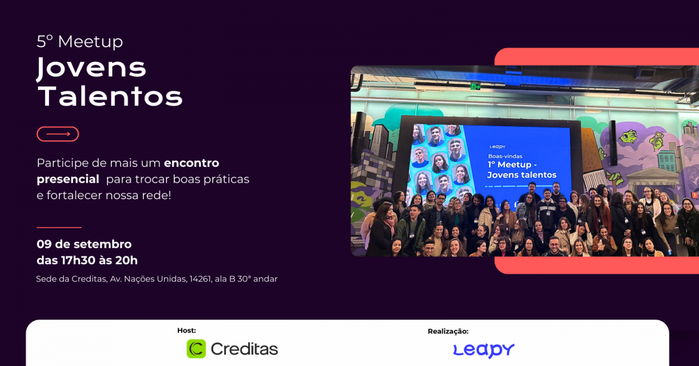 5º Meetup da Comunidade de Jovens Talentos em São Paulo - Sympla