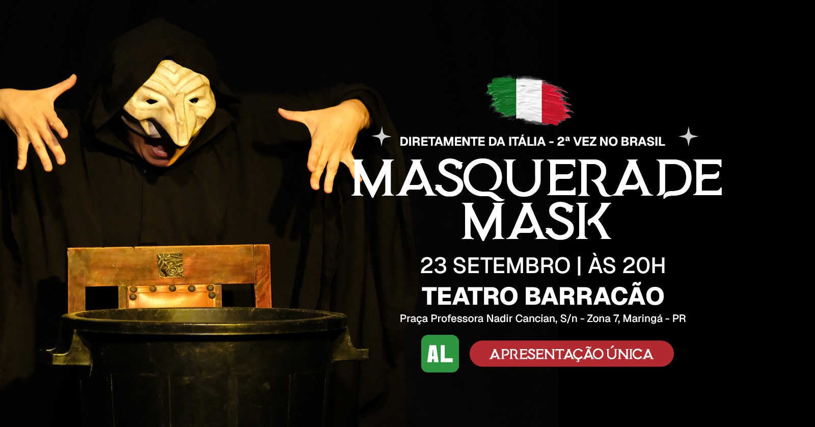 Image for the event: Espetáculo Masquerade Mask - Fraternal Compagnia APL - Maringá