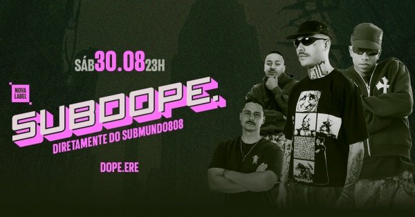 Imagem do evento SUBDOPE. Apresenta PETRUS B2B NOVIN