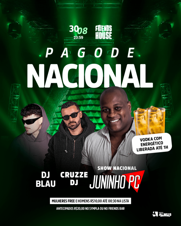 Imagem do evento SHOW NACIONAL - 30/08 - FRIENDS HOUSE