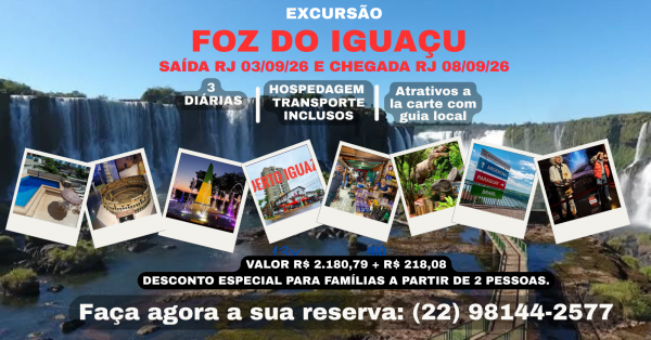 Imagem do evento Excursão Foz do Iguaçu 2026! Vagas Limitadas, Reserve agora!