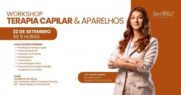 Imagem do evento TERAPIA CAPILAR COM APARELHOS | De Sírius com Yasmin Deicker