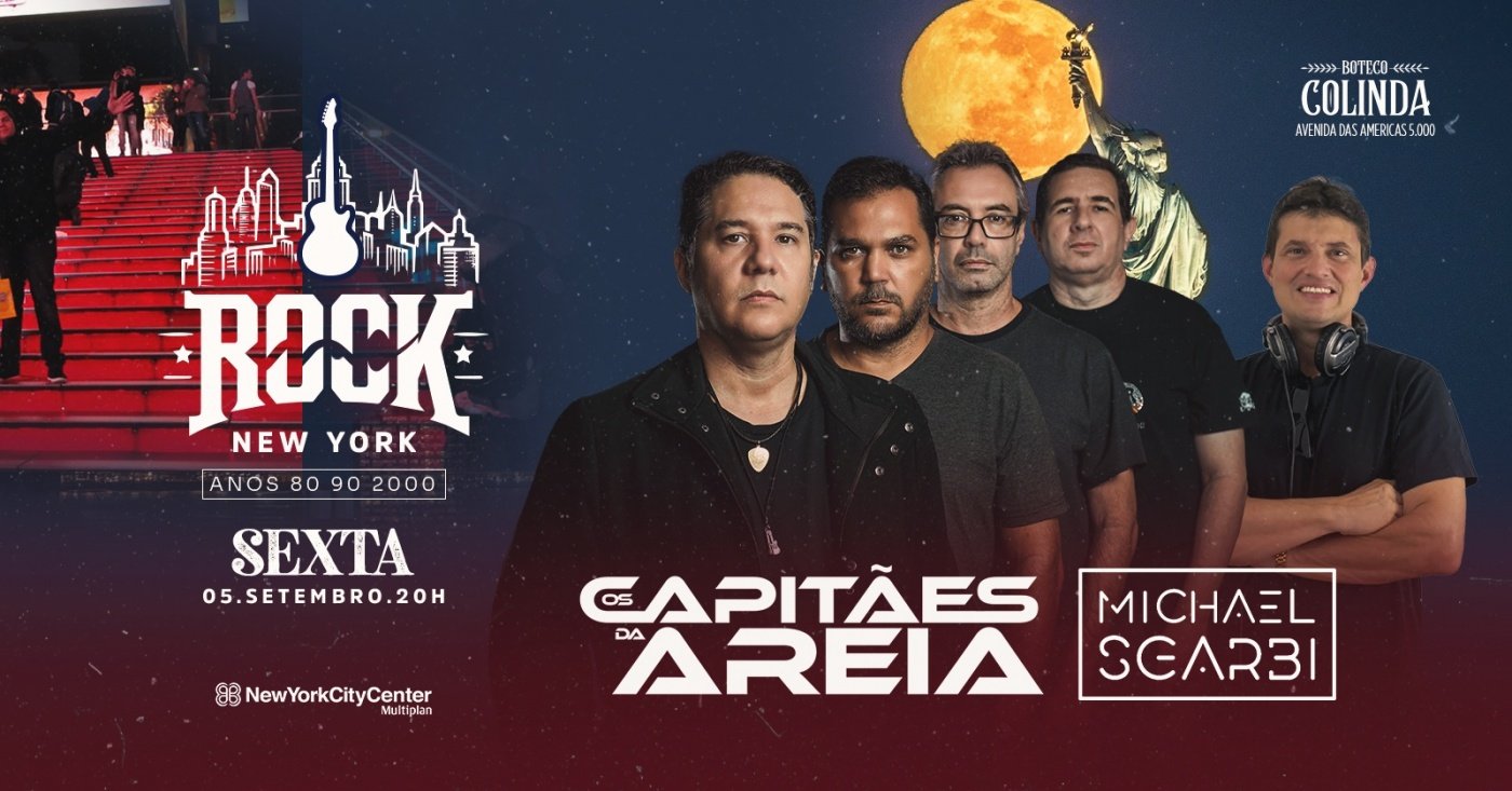 ROCK NEW YORK | BANDA OS CAPITÃES DE AREIA| DJ MAURÍCIO SANTOS| COLINDA BARRA SHOPPING NEW YORK