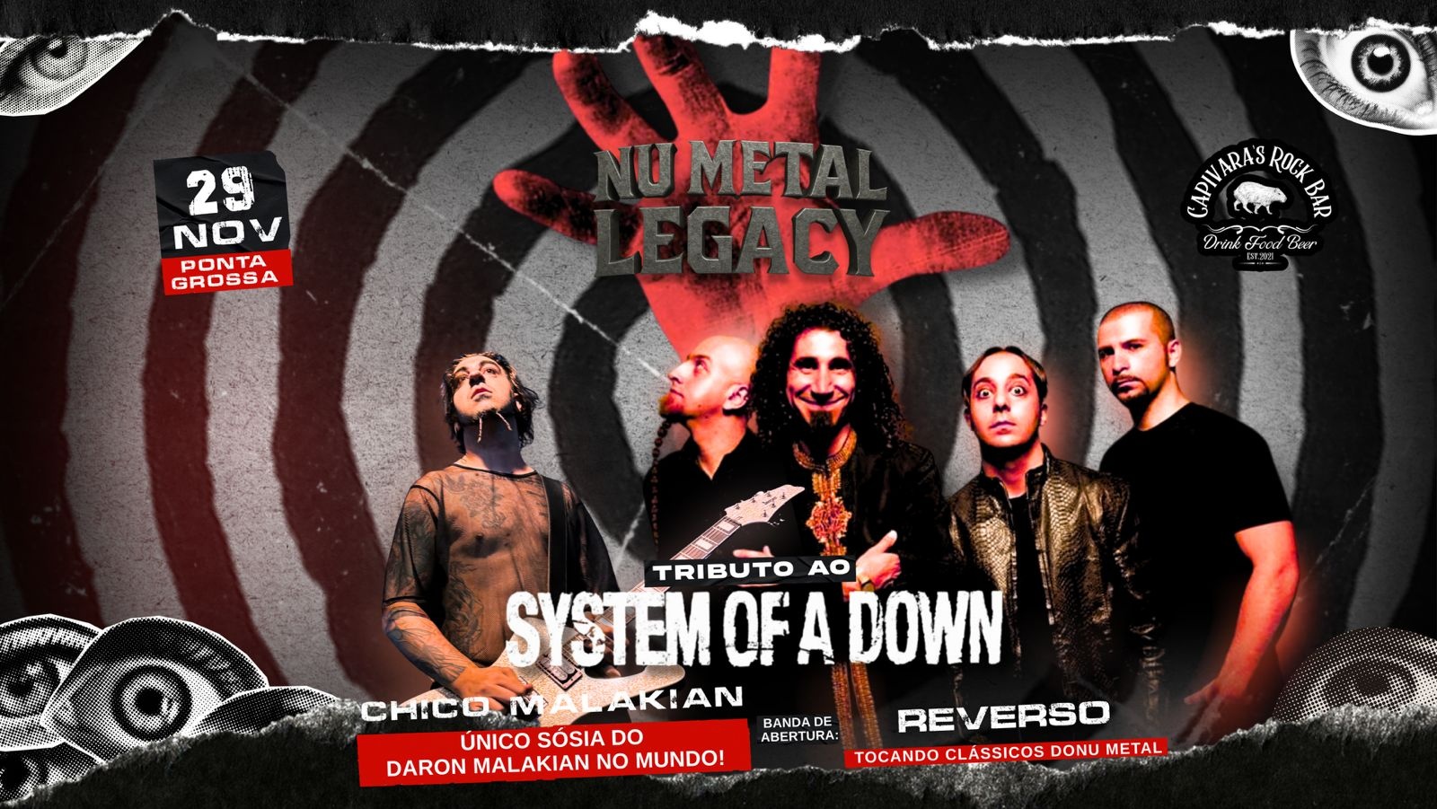 Tributo ao System of a down com Chico Malakian (SP) em Ponta Grossa/PR