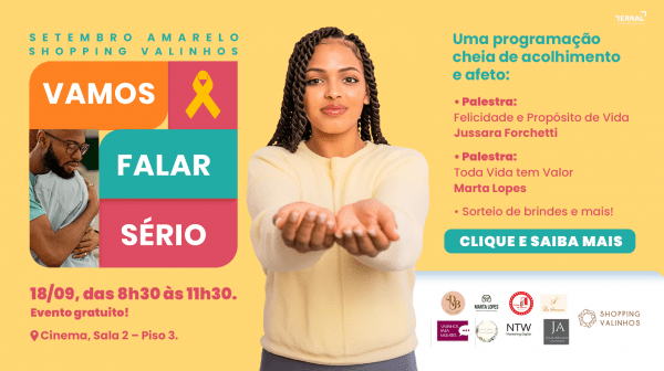 Palestra Setembro Amarelo | Shopping Valinhos em Valinhos - Sympla