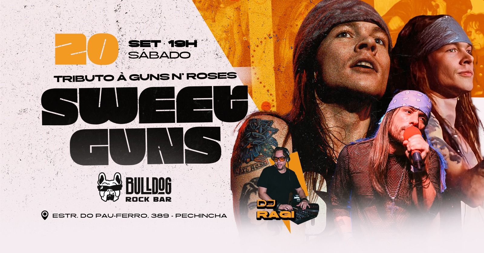 20 de Setembro - TRIBUTO GUNS N' ROSES com a banda SWEET GUNS!
