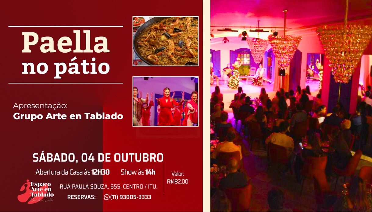Paella no Pátio com Dança Flamenca do Grupo Arte en Tablado