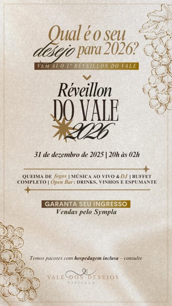 Imagem do evento VALE DOS DESEJOS - Réveillon 2026 - 1° lote