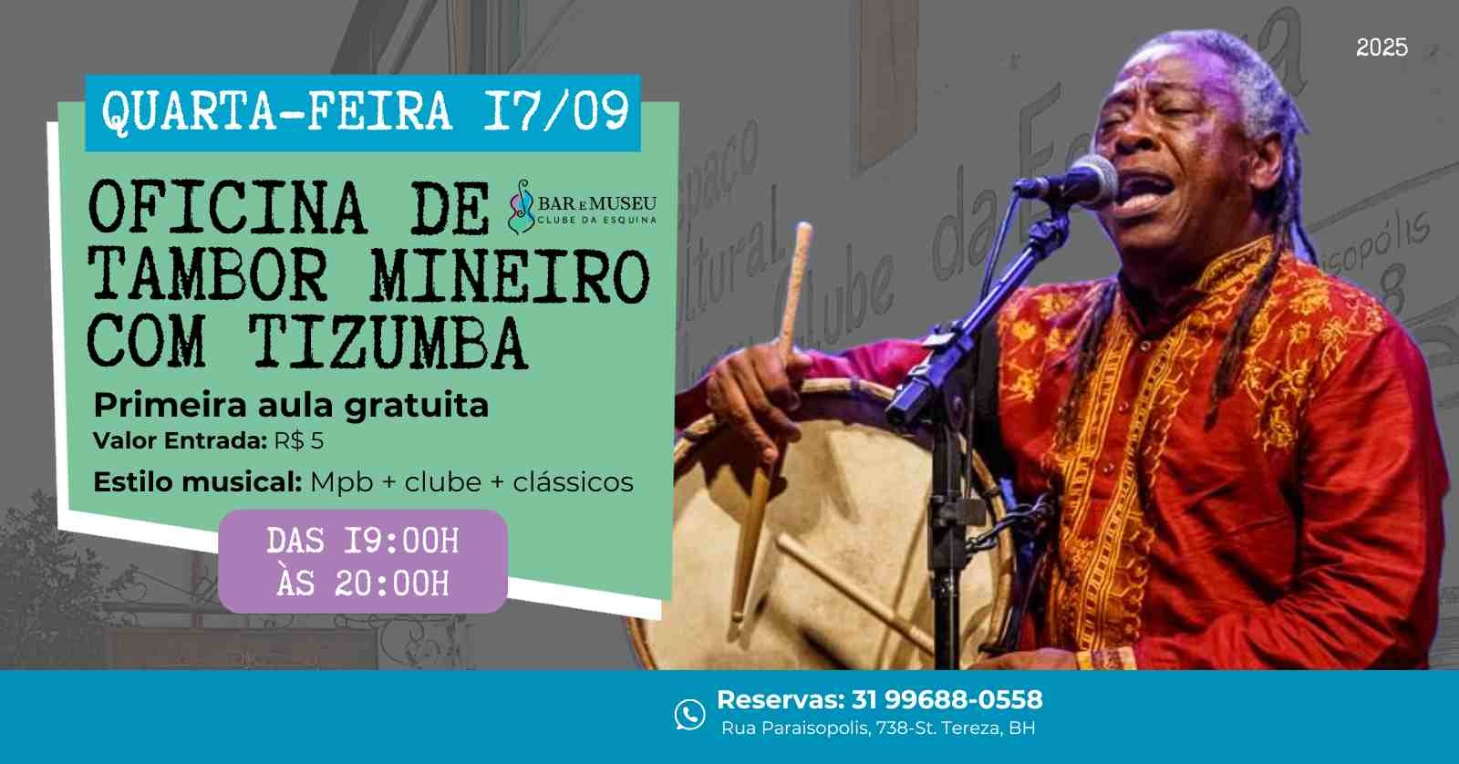 Oficina de Tambor Mineiro com Maurício Tizumba