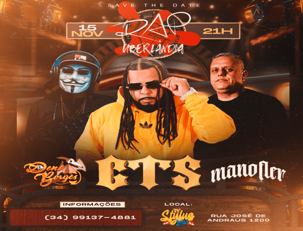 Imagem do evento Rap Uberlândia vol.2 Mano Flér + CTS Kamika-Z + Dj Deni Borges