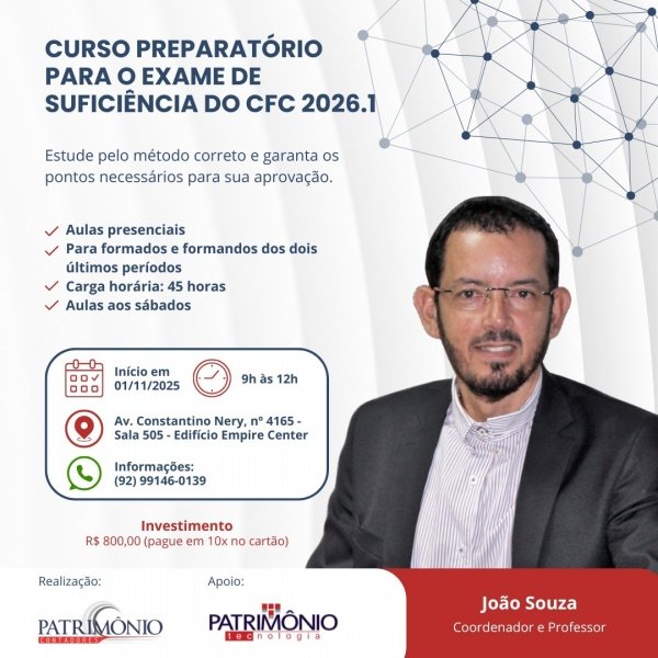 Imagem do evento CURSO PREPARATÓRIO PARA O EXAME DO CFC 2026.1